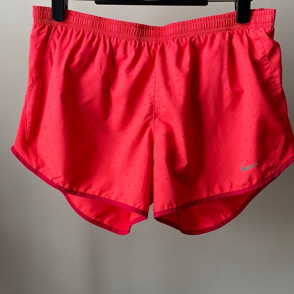 Nike Dry Fit Neon Orange & Pink Mesh Running Athletic Shorts- Medium - Picture 2 of 9